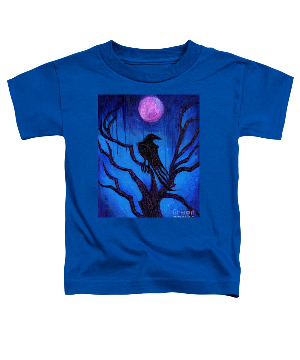 The Raven Nevermore Toddler T-Shirt featuring the painting The Raven Nevermore by Roz Abellera