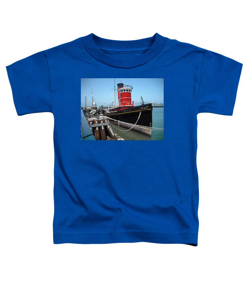 Seagull Toddler T-Shirt featuring the photograph Tug Boat by Carlos Diaz