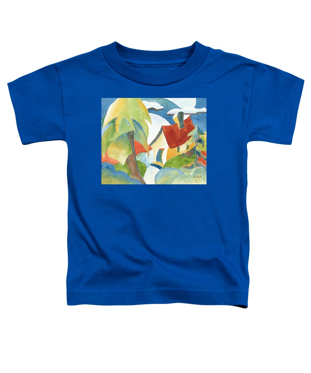 Impressionism Toddler T-Shirt featuring the painting Weeping Willow Cottage by Pat Katz