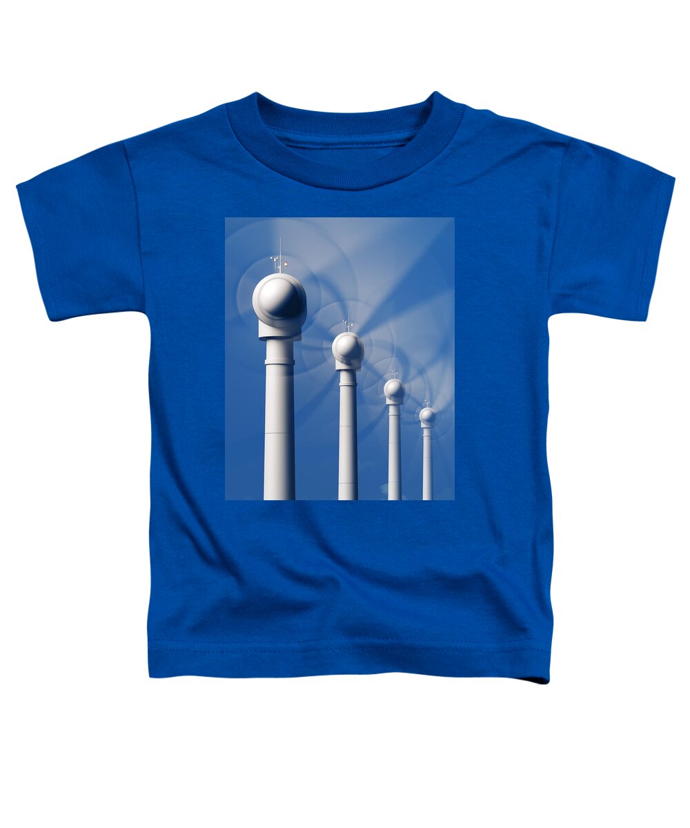 Wind Toddler T-Shirt featuring the photograph Wind Turbines in motion from the front by Johan Swanepoel