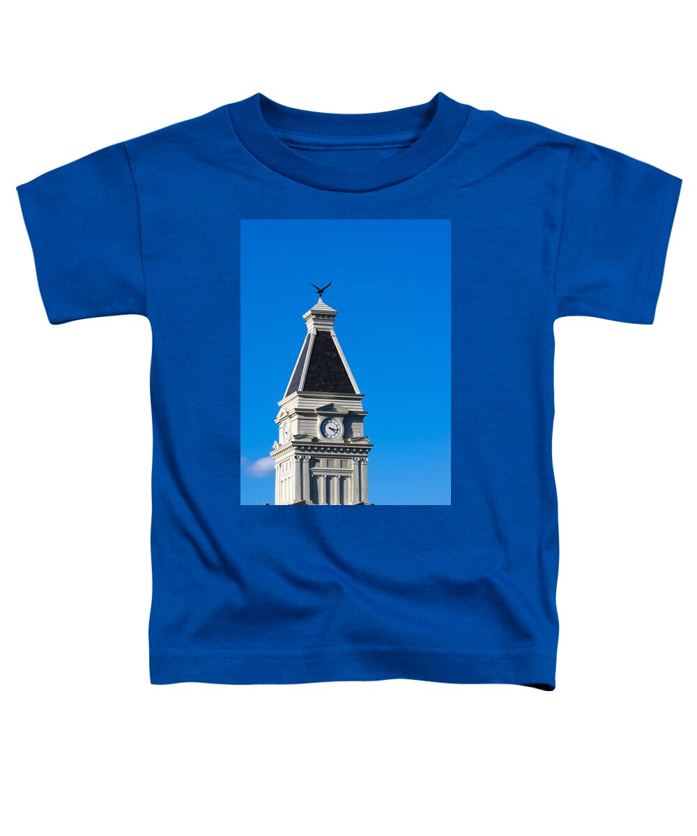 Architecture Toddler T-Shirt featuring the photograph Clarksville Historic Courthouse Tower by Ed Gleichman