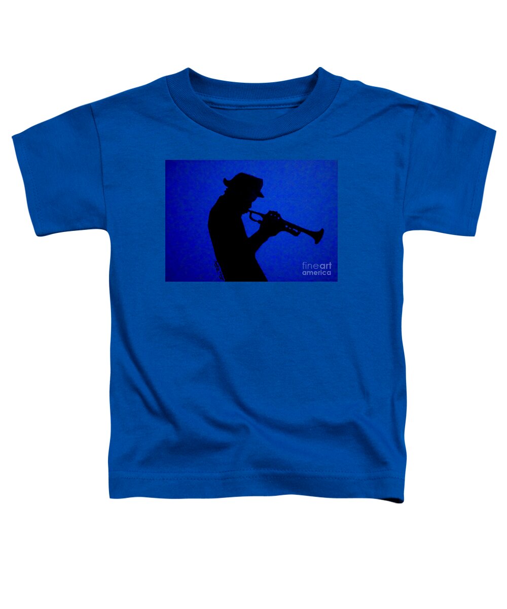 Blues Toddler T-Shirt featuring the drawing Blues Man by Julie Brugh Riffey