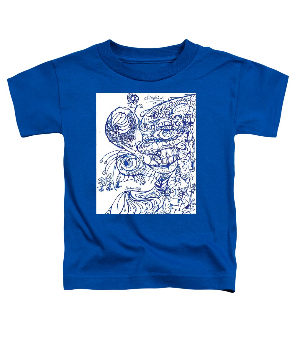 Surrealism Toddler T-Shirt featuring the drawing Chimerical by Gustavo Ramirez