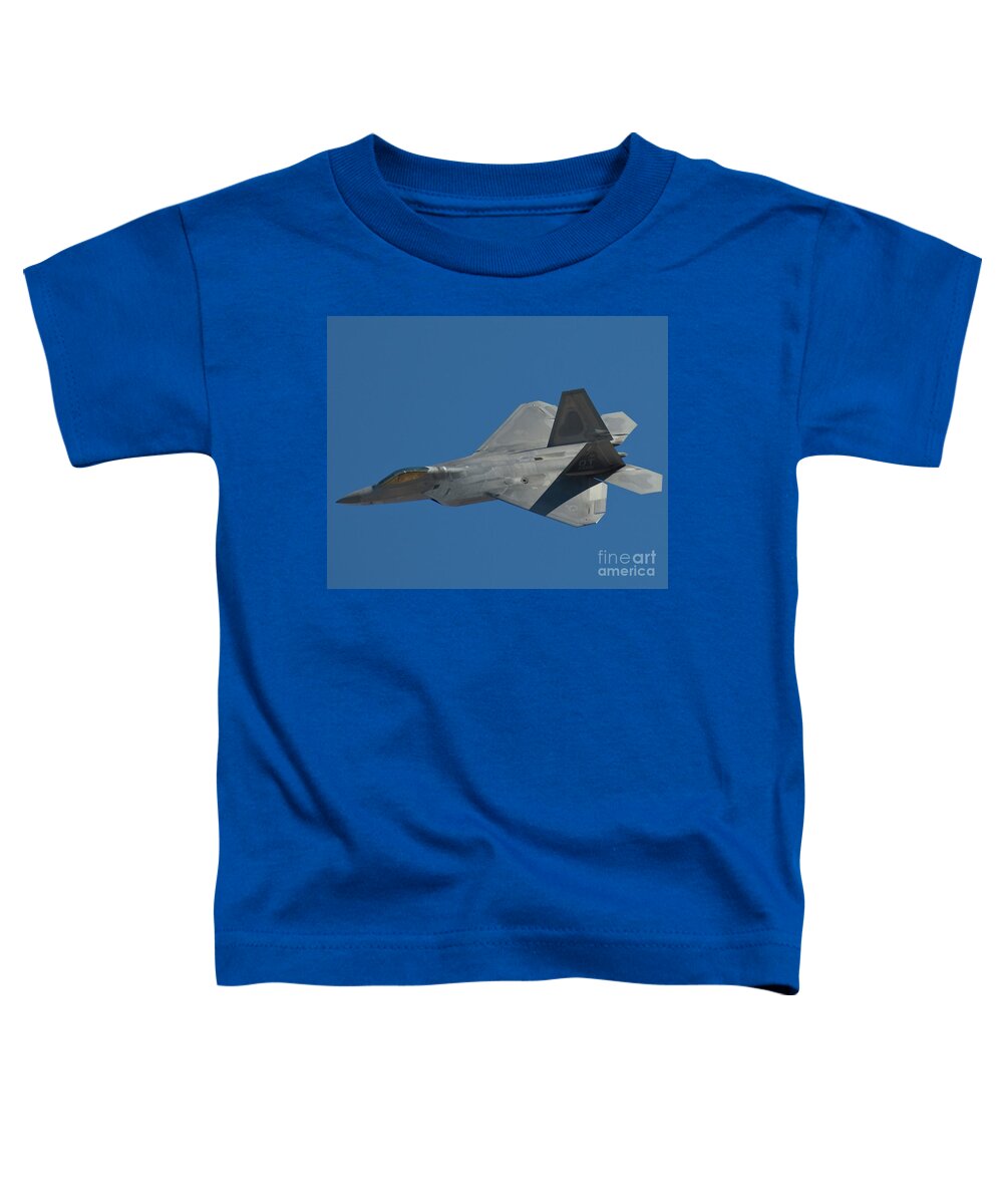 Northrop Toddler T-Shirt featuring the photograph F-22 Lightning 2 fighter by Tim Mulina