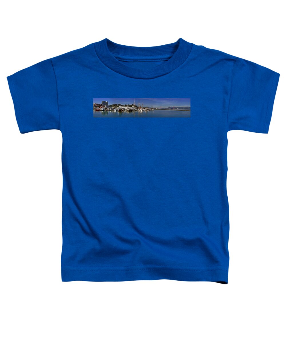 Panoramic Toddler T-Shirt featuring the photograph Fisherman's Wharf by S Paul Sahm