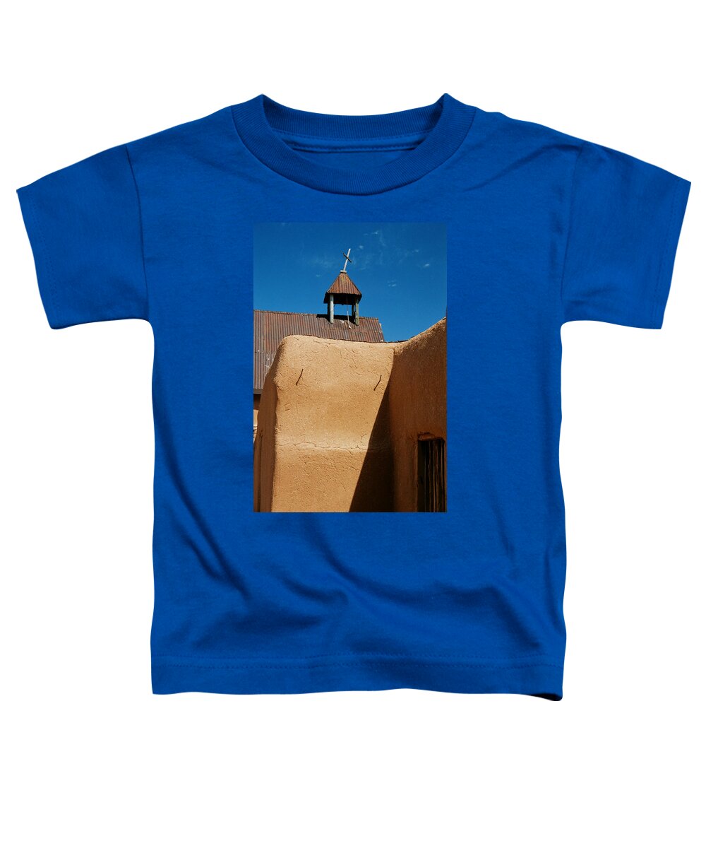 Santa Fe Toddler T-Shirt featuring the photograph Mission Wall by Ron Weathers