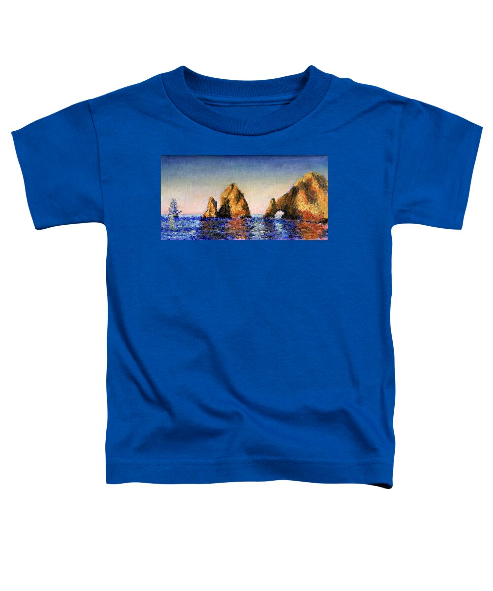 Ocean Toddler T-Shirt featuring the painting Los acantilados de Cabo San Lucas by David Zimmerman