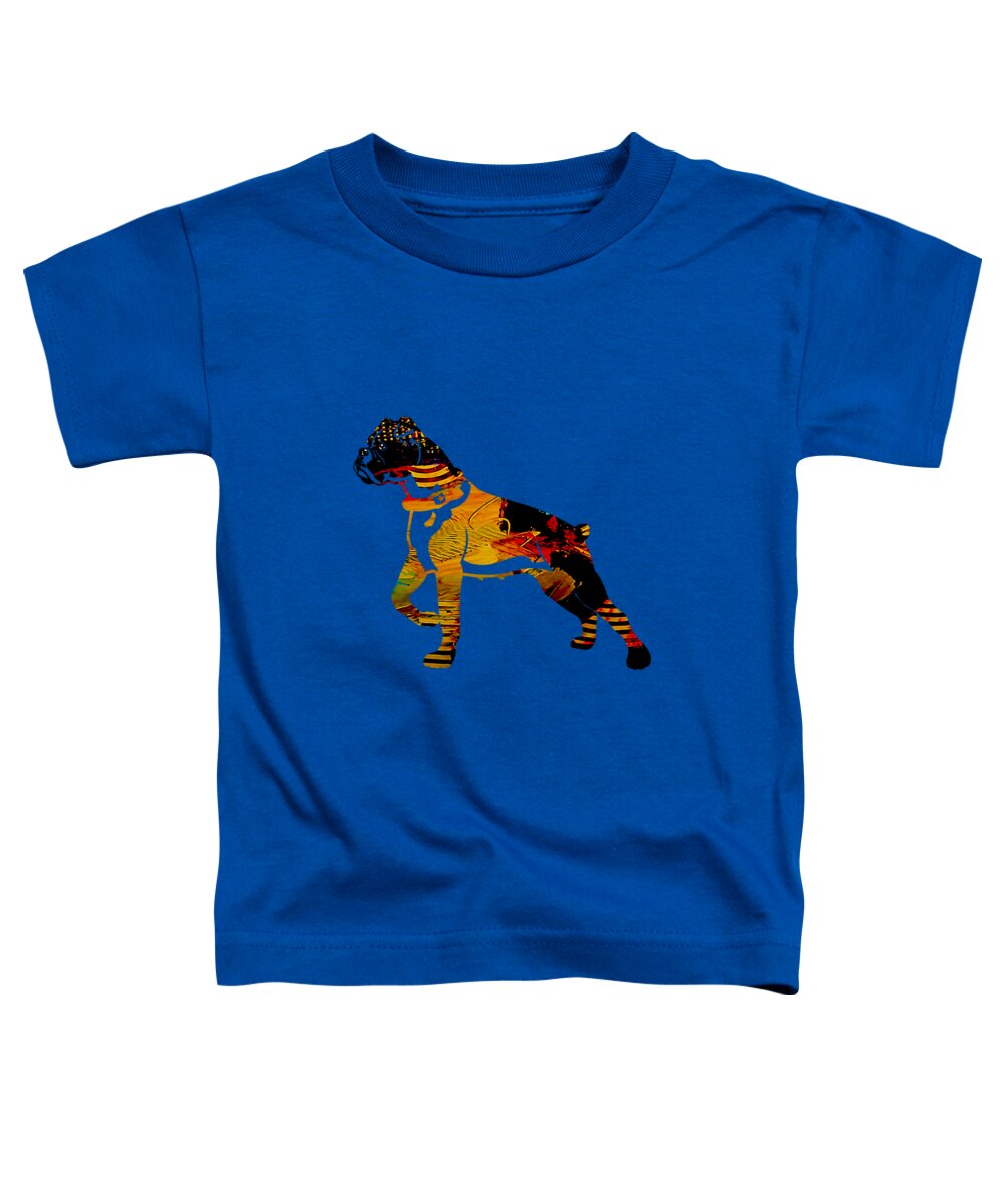 Boxer Toddler T-Shirt featuring the mixed media Boxer Collection #1 by Marvin Blaine