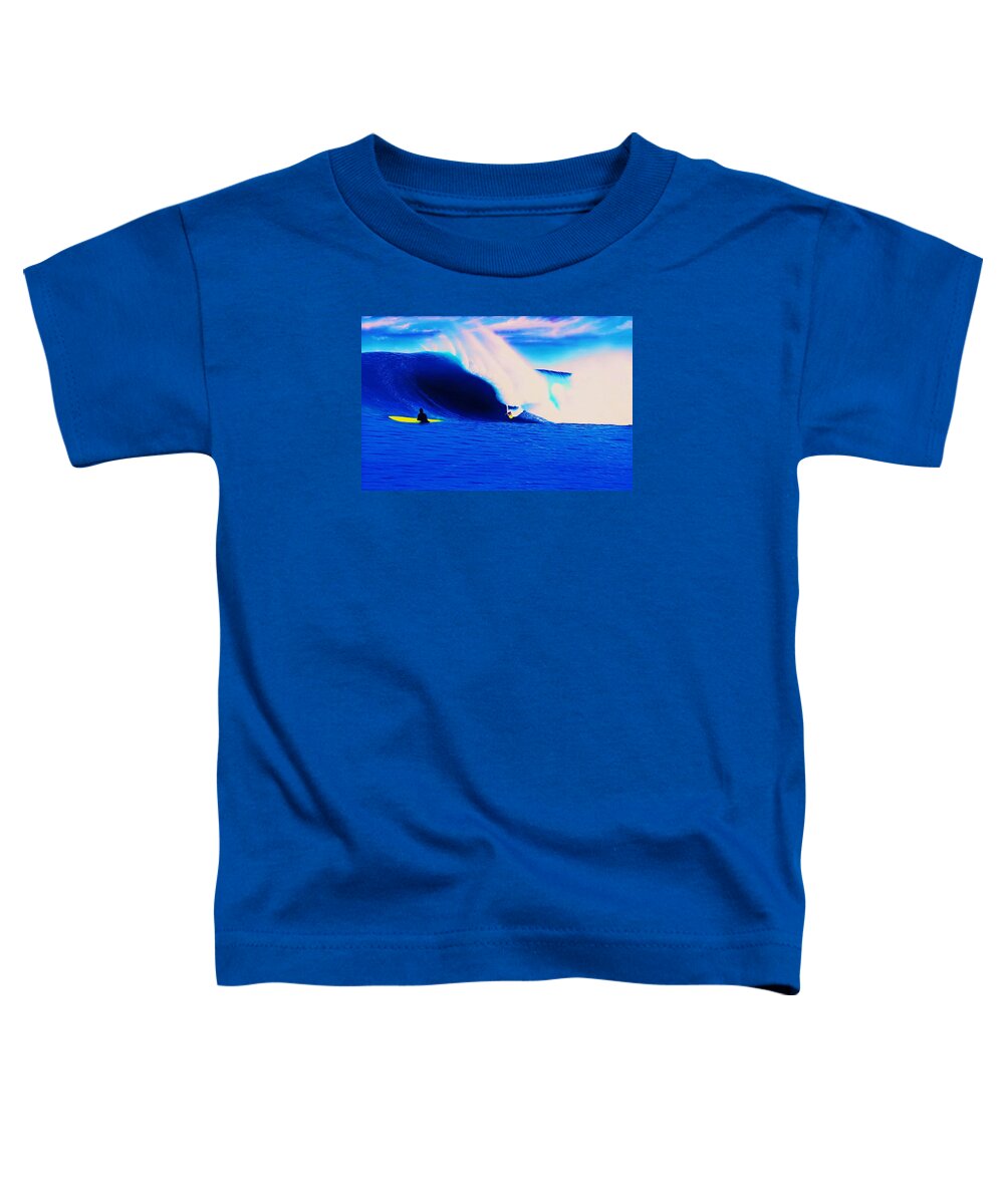 Surfing Toddler T-Shirt featuring the painting Jaws 2013 by John Kaelin