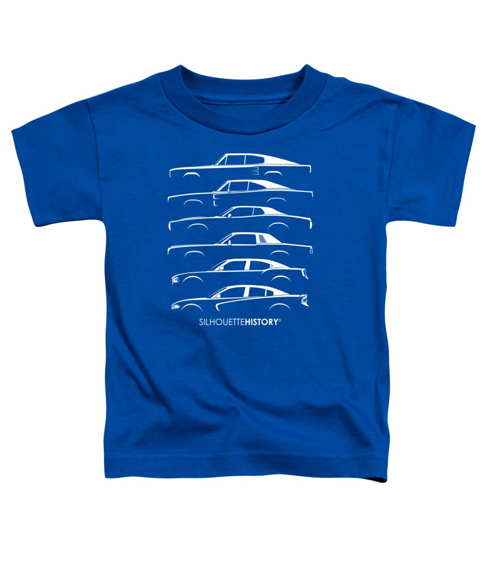 Muscle Car Toddler T-Shirt featuring the digital art Muscle Charlie SilhouetteHistory #1 by Gabor Vida