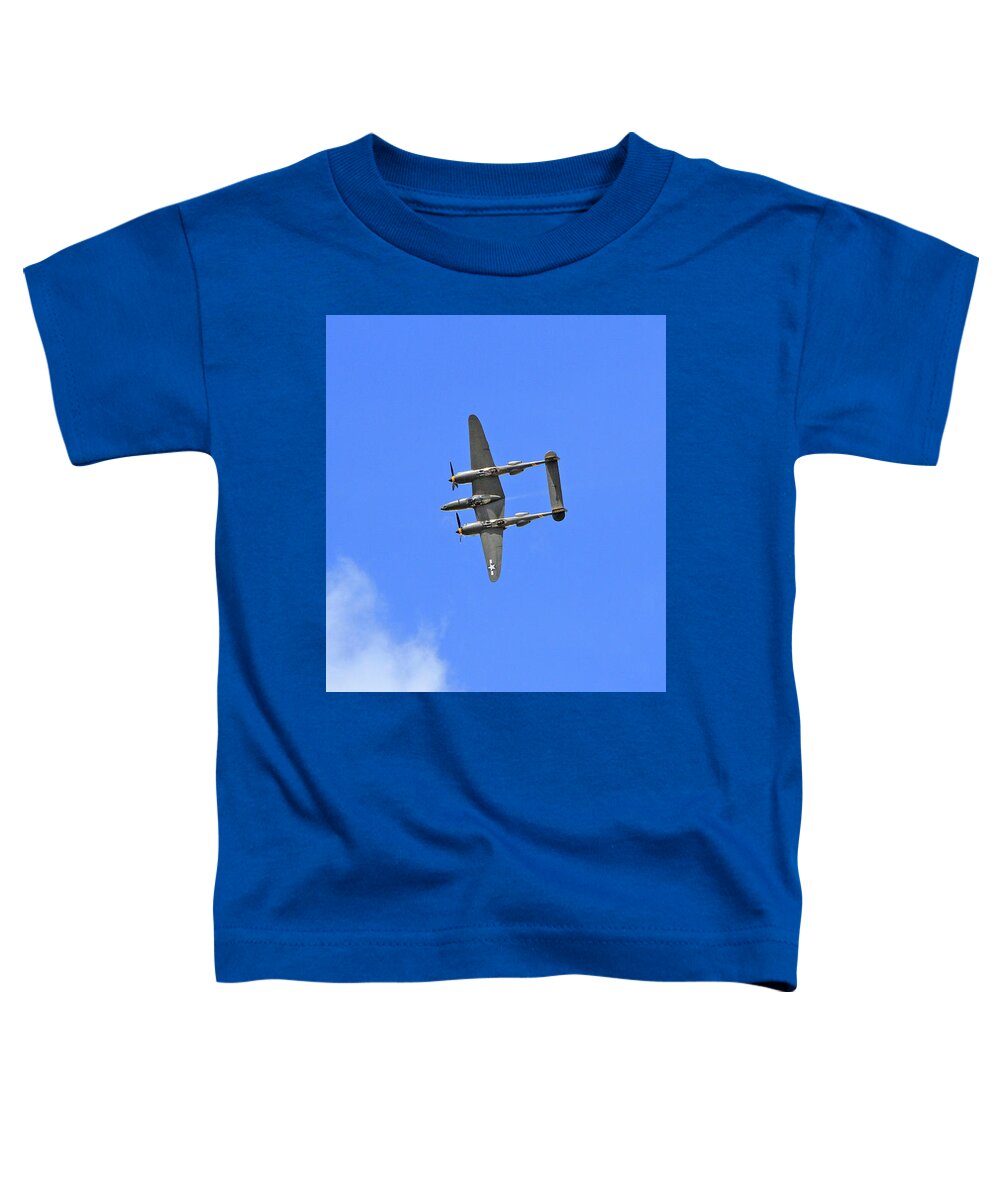 Lockheed P-38 Lightning Toddler T-Shirt featuring the photograph P-38 Lightning #1 by Shoal Hollingsworth