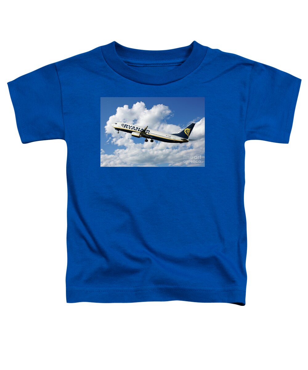 Ryanair Toddler T-Shirt featuring the digital art RyanAir Boeing 737 EI-EBD by Airpower Art