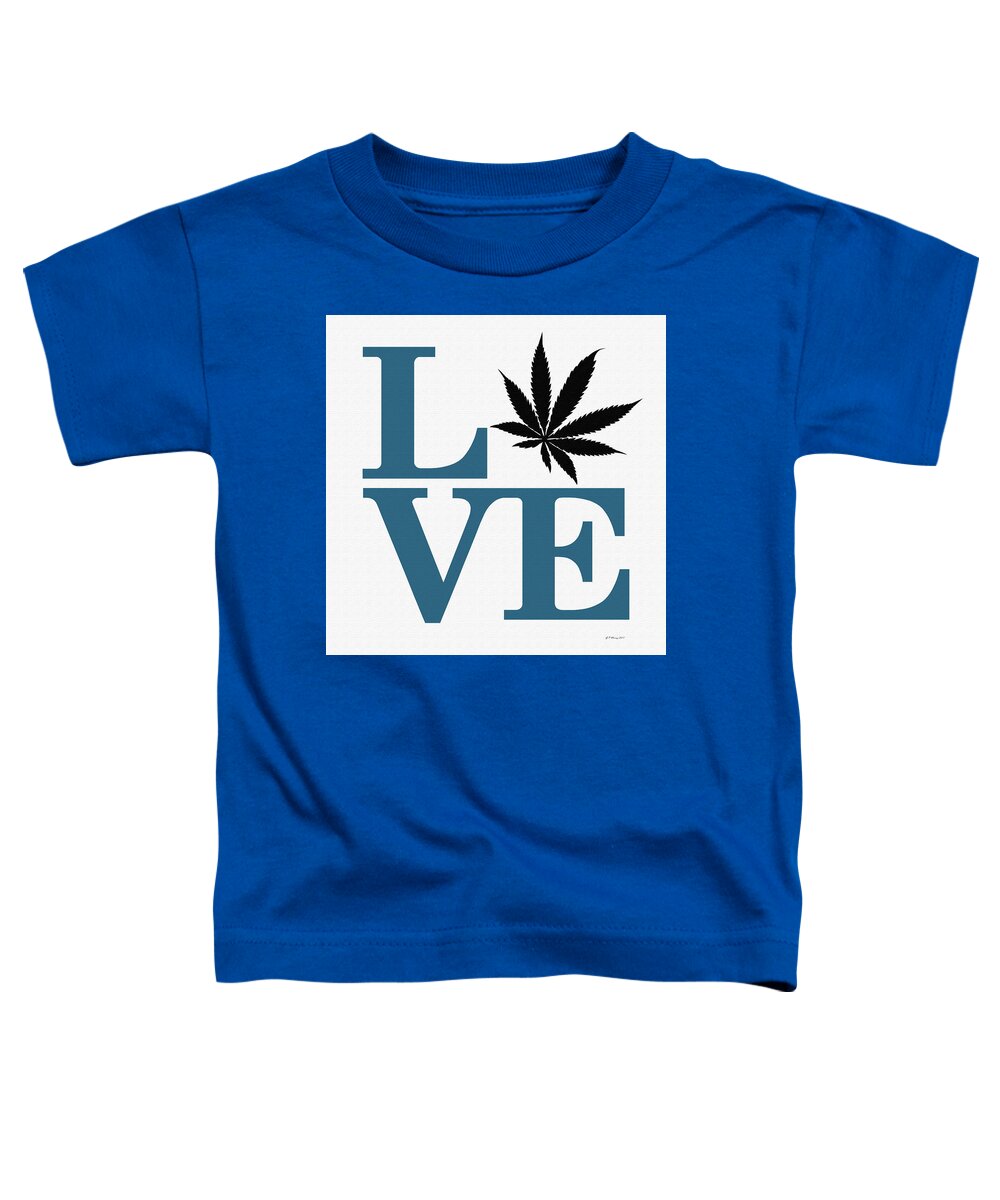 Marijuana Toddler T-Shirt featuring the digital art Marijuana Leaf Love Sign #52 by Gregory Murray