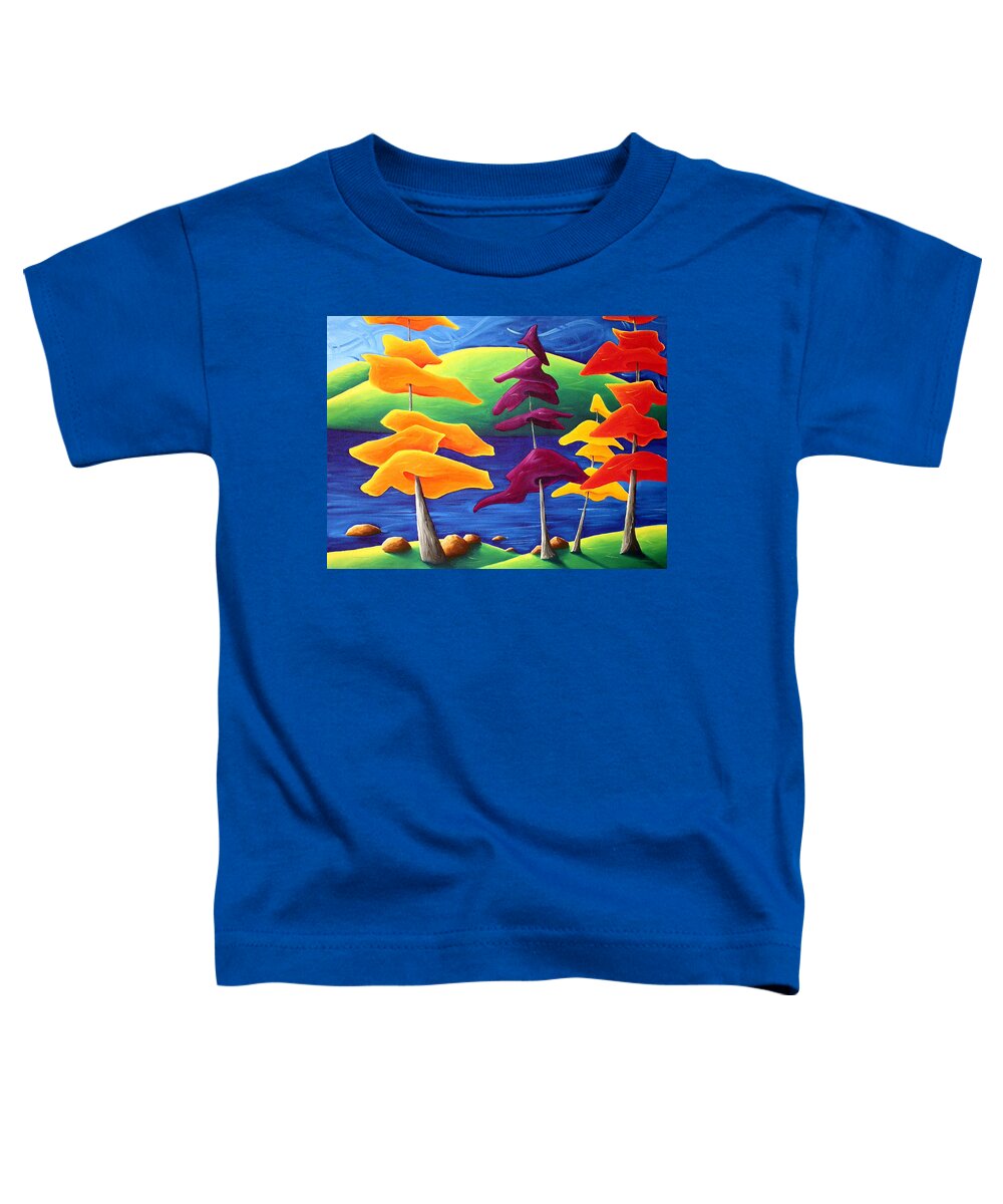 Landscape Toddler T-Shirt featuring the painting A Crowd Gathers by Richard Hoedl