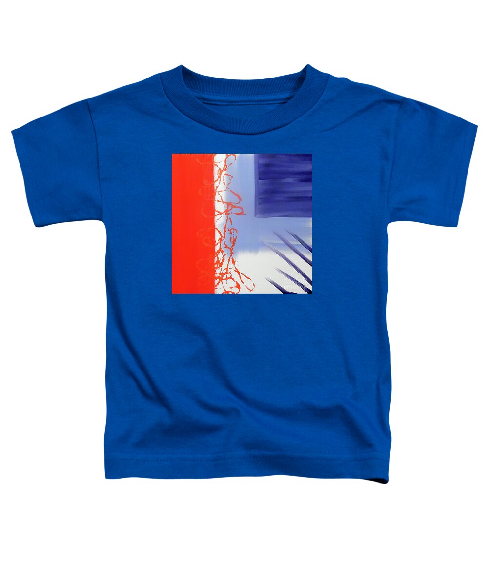 Red White Blue Toddler T-Shirt featuring the painting Abstract America by Jilian Cramb - AMothersFineArt
