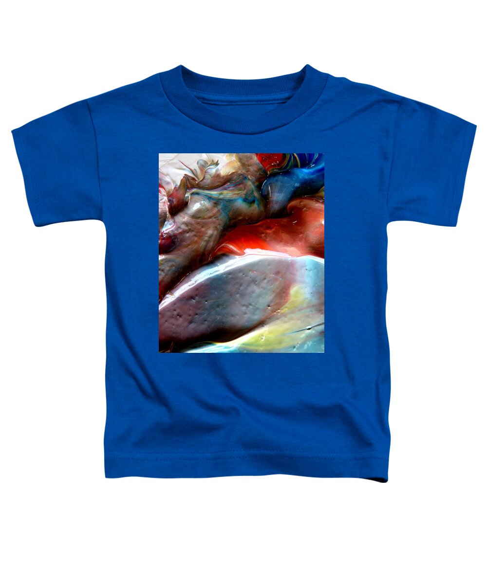 Abstract Toddler T-Shirt featuring the painting Acrylic Parfait Sundae by Pj LockhArt