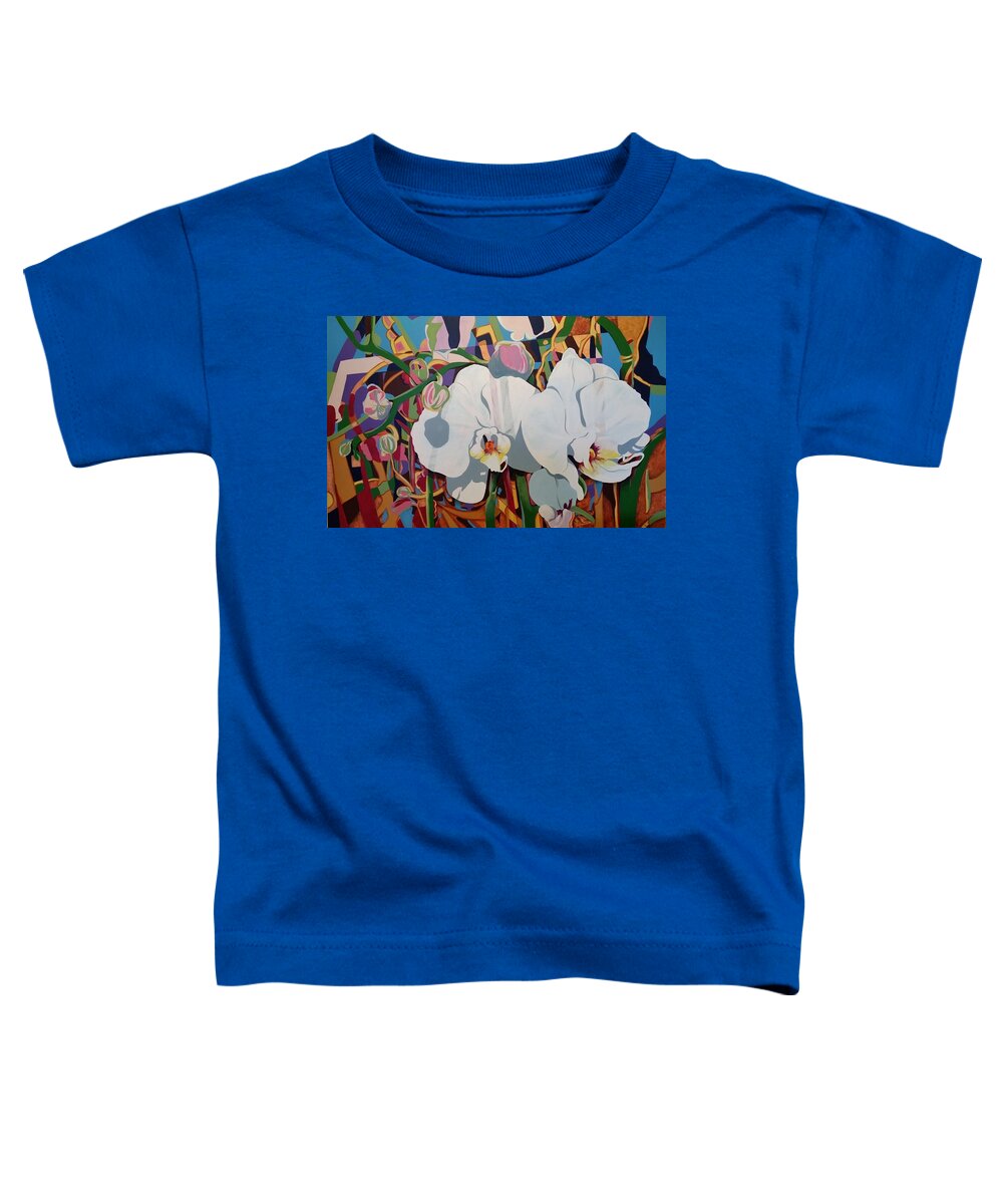 Orchid Toddler T-Shirt featuring the painting Argent Allusive Botanic by Marlene Gremillion