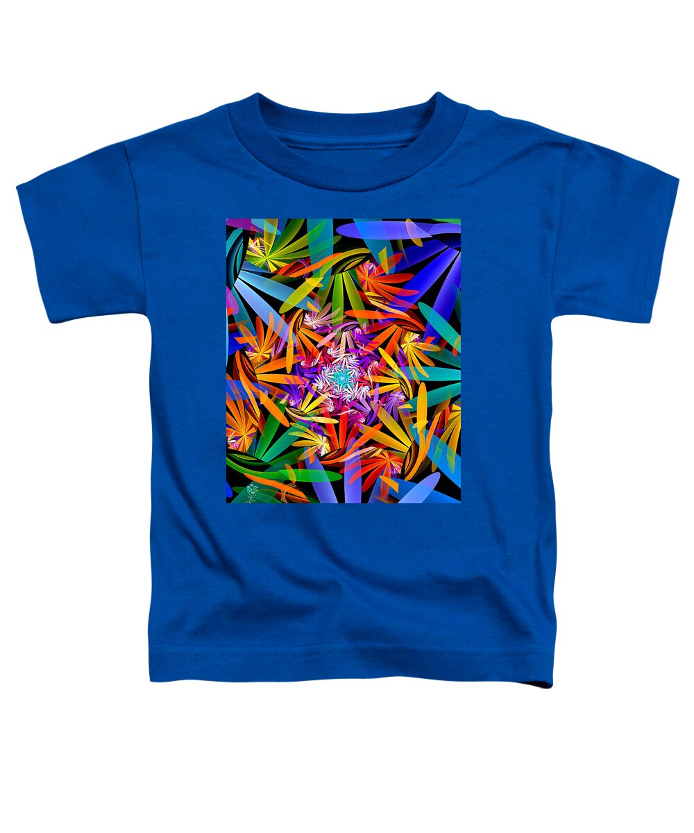 Abstract Toddler T-Shirt featuring the digital art Flower Yin Yang by Peggi Wolfe