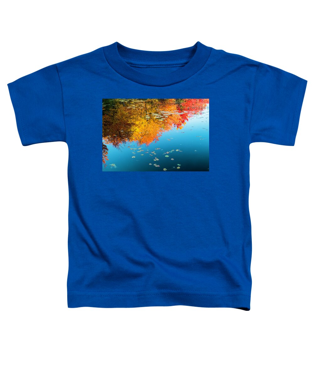 Intimate Landscape Toddler T-Shirt featuring the photograph Autumn Reflections by John Roach