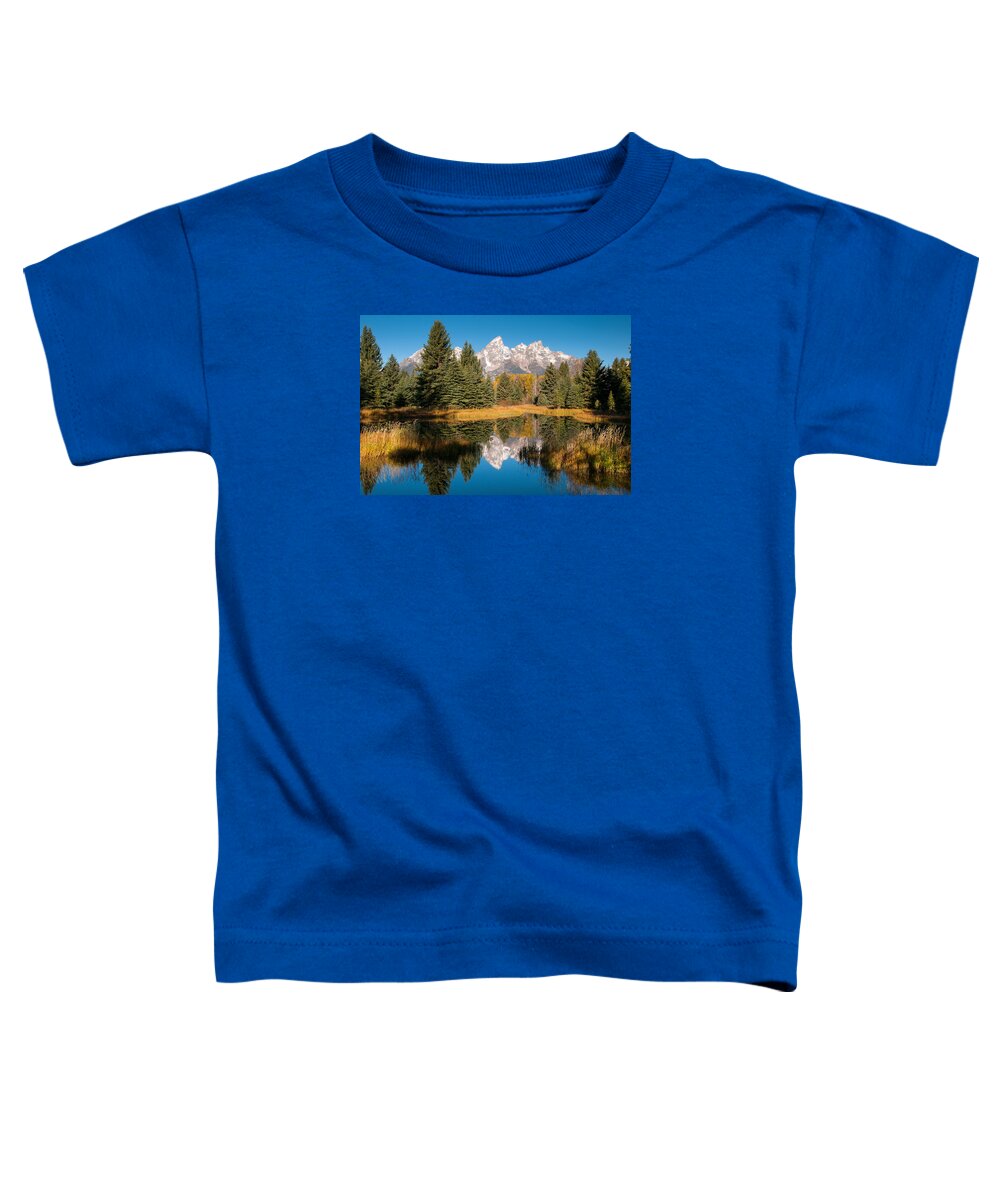 Grand Teton Toddler T-Shirt featuring the photograph Beaver Pond at Schwabacher Landing by Steve Stuller