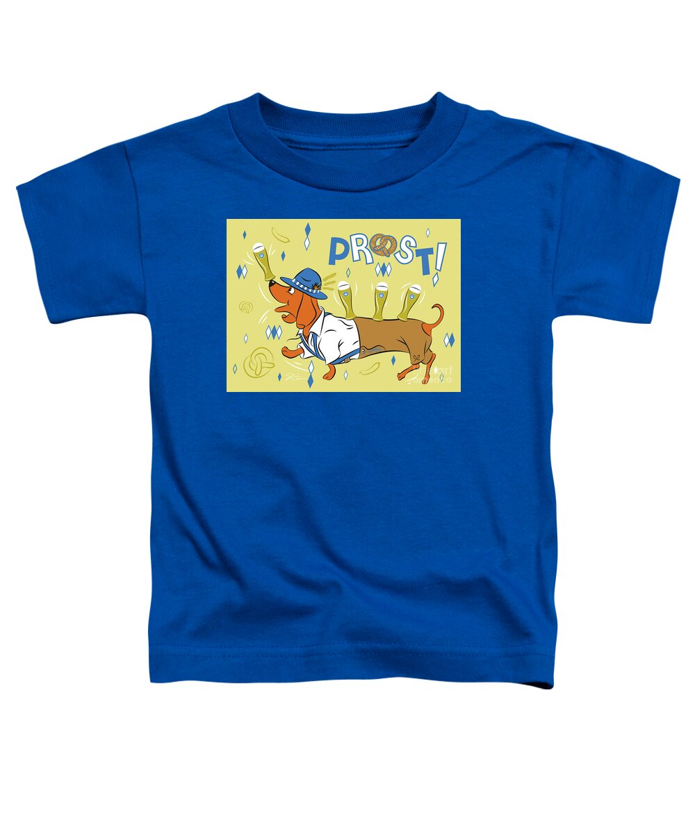 Dachshund Toddler T-Shirt featuring the digital art Beer Dachshund Dog by Shari Warren