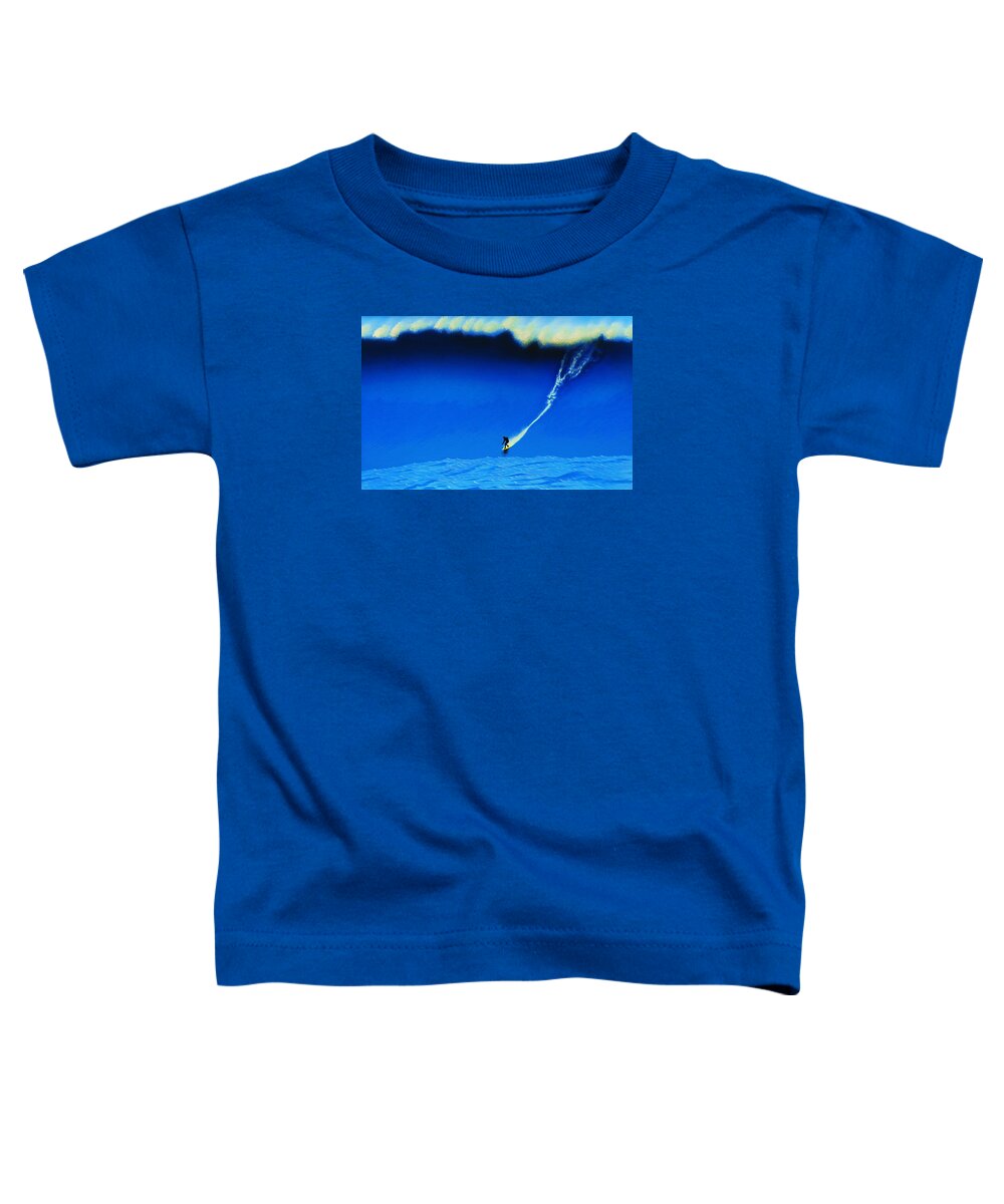 Surfing Toddler T-Shirt featuring the painting Belharra 2011 by John Kaelin