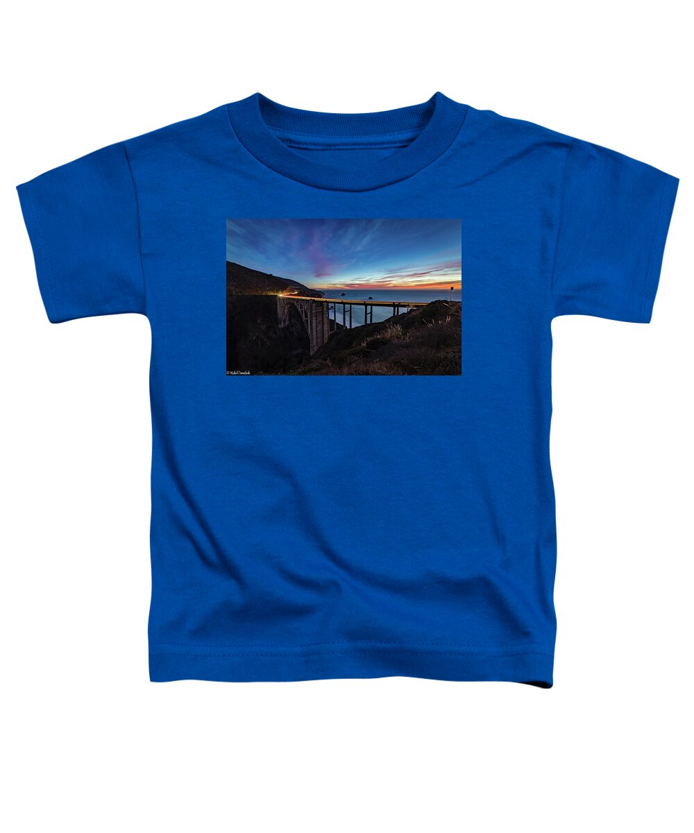 Bixby Bridge Toddler T-Shirt featuring the photograph Bixby Bridge Sunset by Mike Ronnebeck