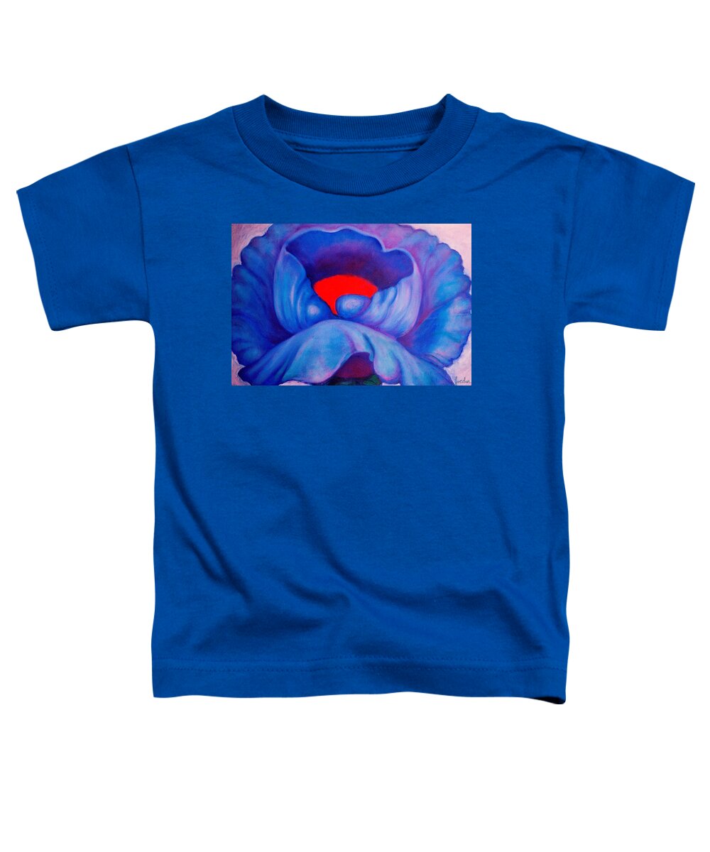 Blue Bloom Toddler T-Shirt featuring the painting Blue Bloom by Jordana Sands