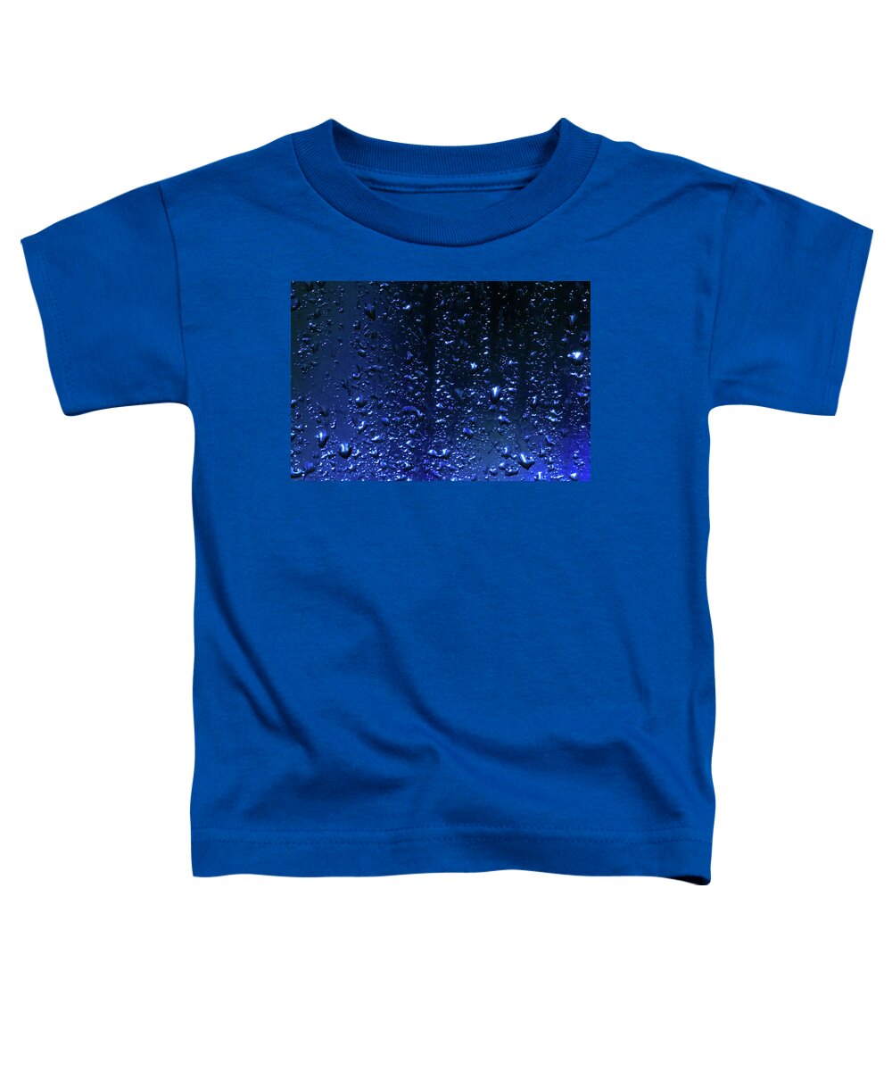 Blue Night Rain Toddler T-Shirt featuring the photograph Blue Night Rain by Bonnie Follett