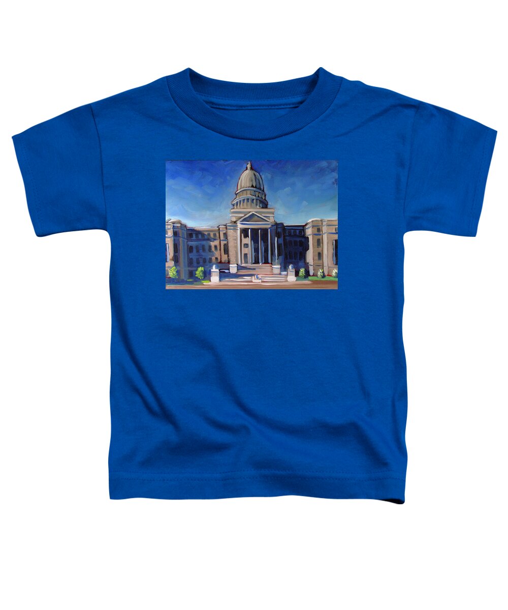Idaho Toddler T-Shirt featuring the painting Boise Capitol Building 02 by Kevin Hughes