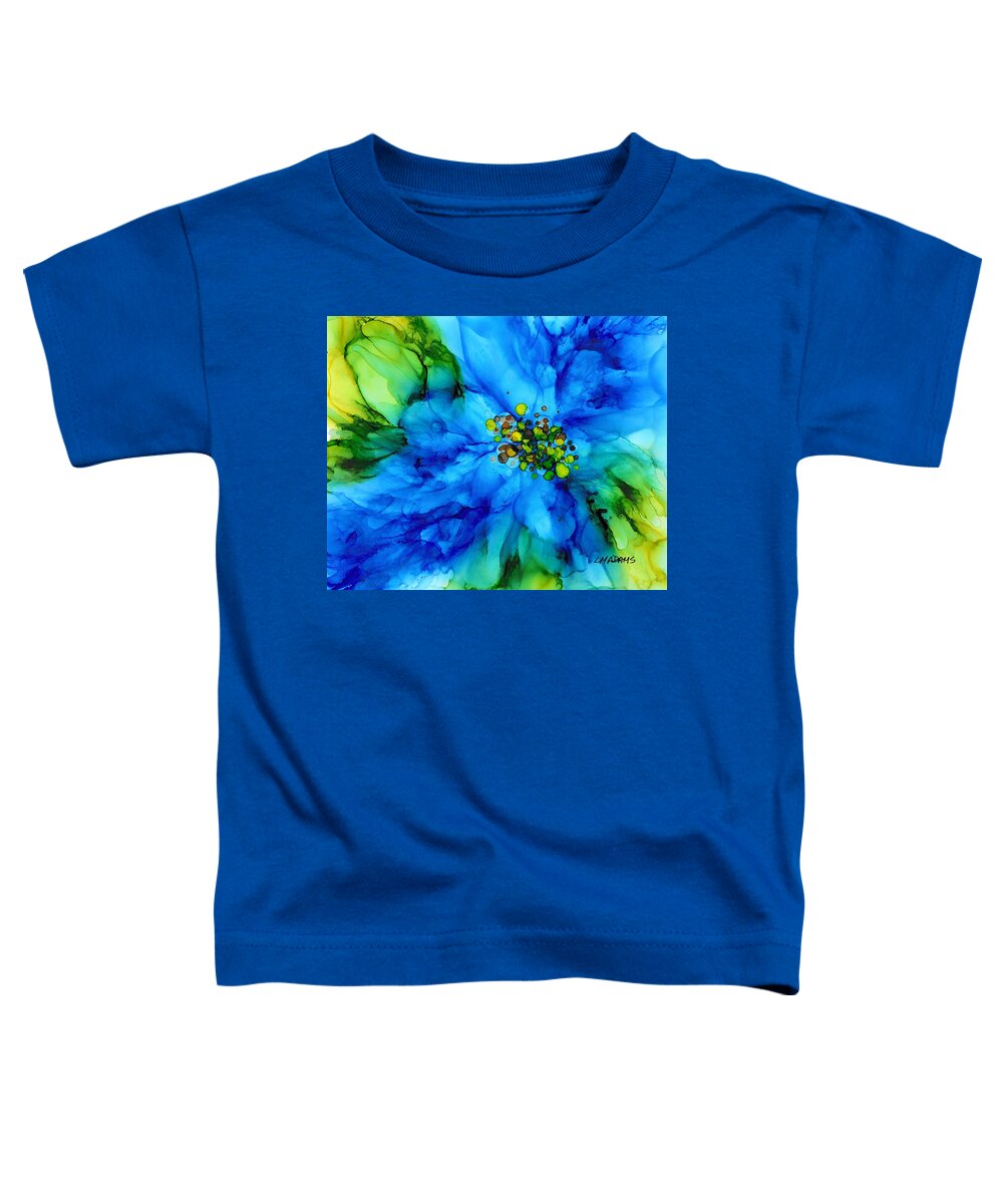 Painting Toddler T-Shirt featuring the painting Bold and Blue by Louise Adams