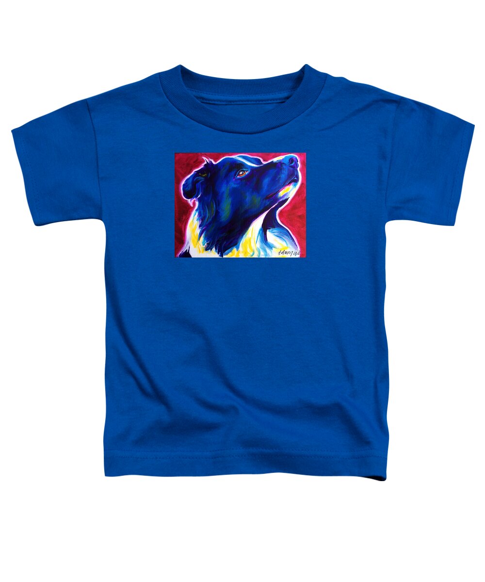 Border Collie Toddler T-Shirt featuring the painting Border Collie - Bright Future by Dawg Painter