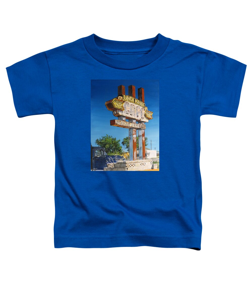 Route 66 Toddler T-Shirt featuring the painting Cafe by William Brody