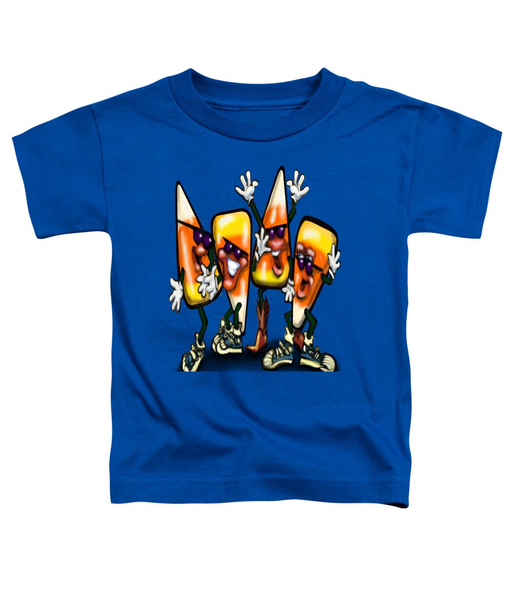 Candy Toddler T-Shirt featuring the digital art Candy Corn Gang by Kevin Middleton