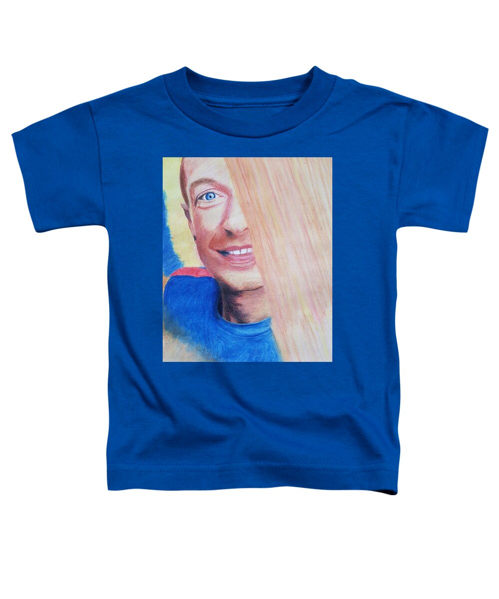 Chris Martin Toddler T-Shirt featuring the drawing Chris Martin by Cassy Allsworth