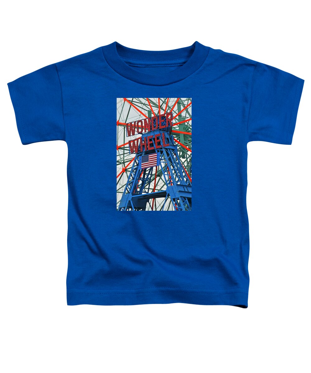 Coney Island Toddler T-Shirt featuring the photograph Coney Island's Wonder Wheel by Mike Martin