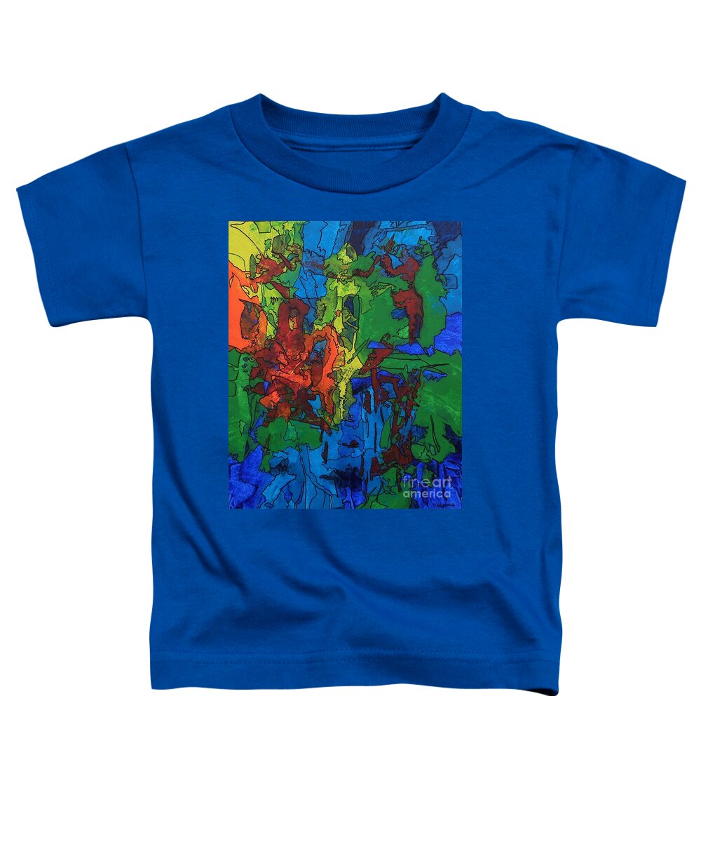 Abstract Composition Toddler T-Shirt featuring the painting Crystalline by Jarek Filipowicz