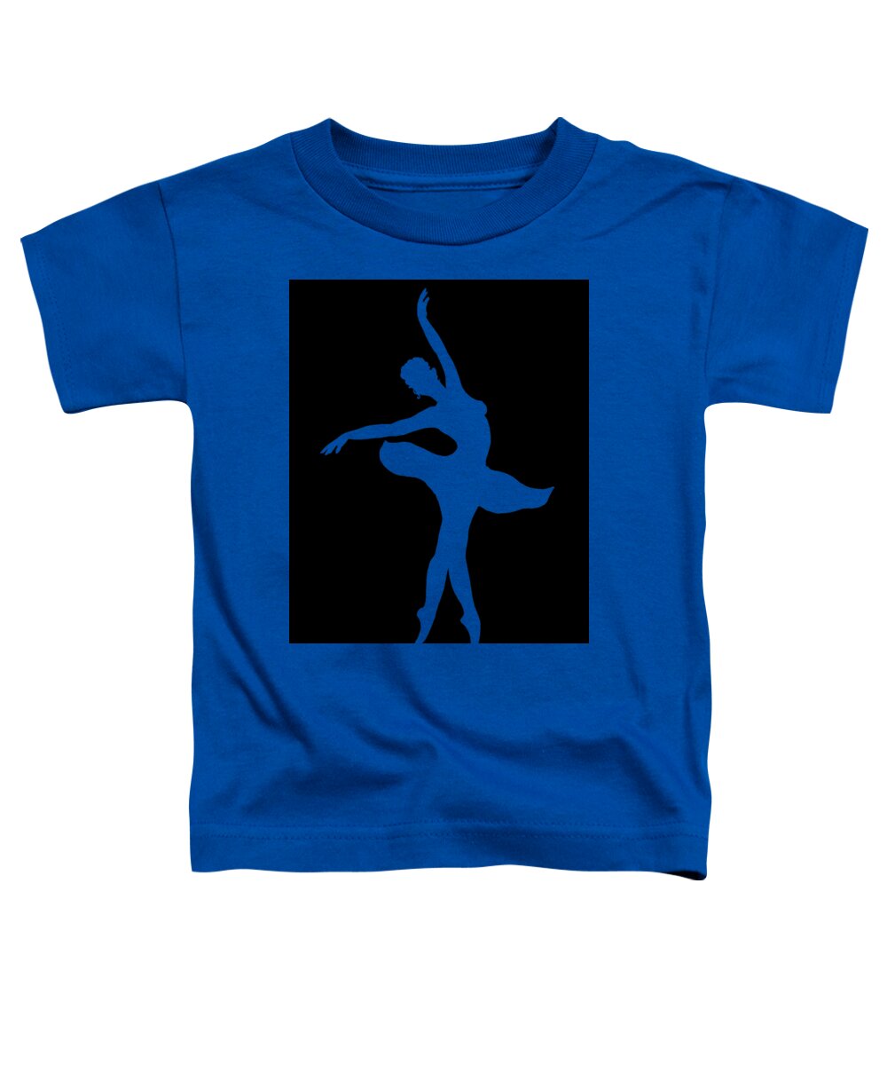 Ballerina Toddler T-Shirt featuring the painting Dancing Ballerina White Silhouette by Irina Sztukowski