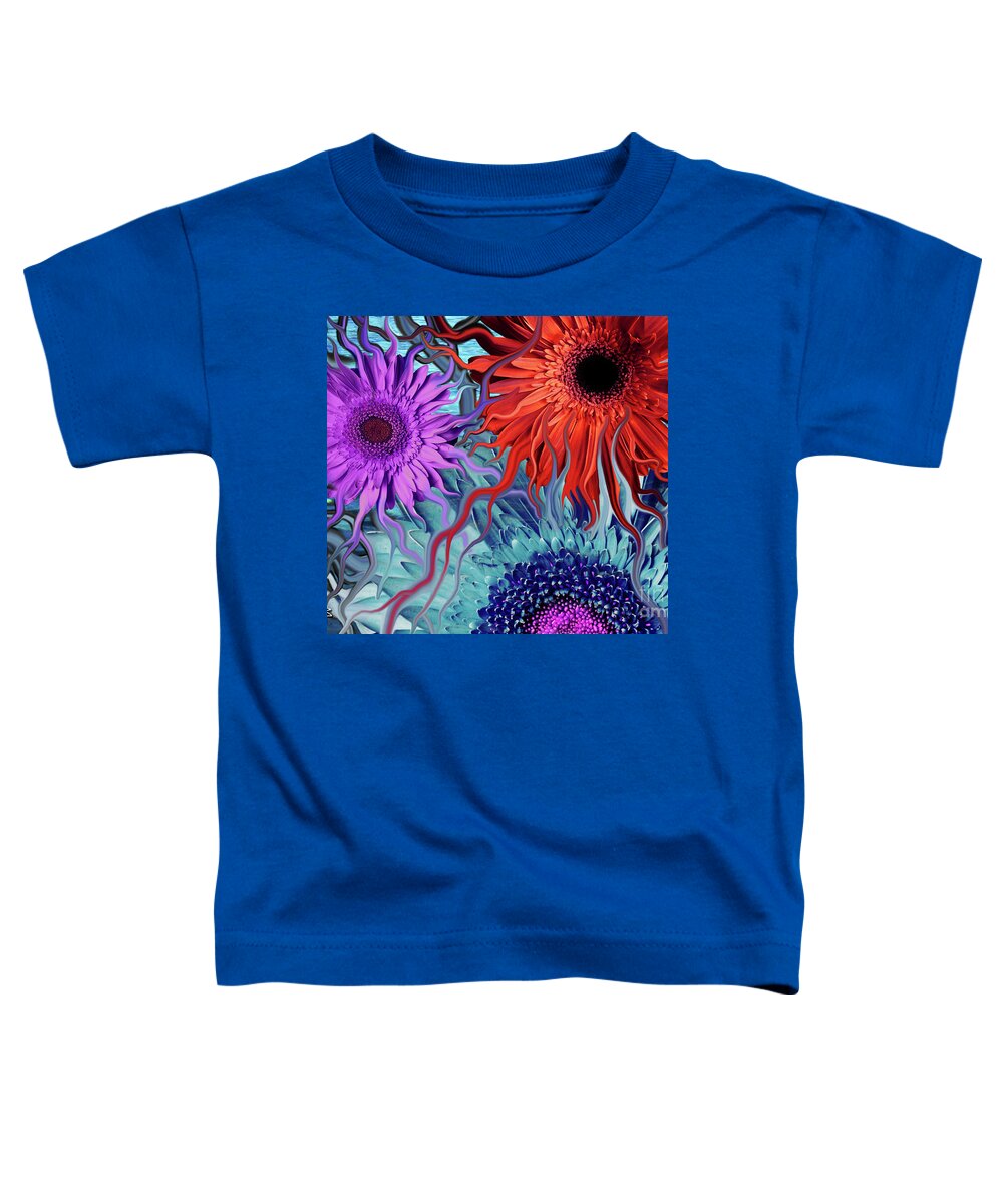 Flower Toddler T-Shirt featuring the painting Deep Water Daisy Dance by Christopher Beikmann