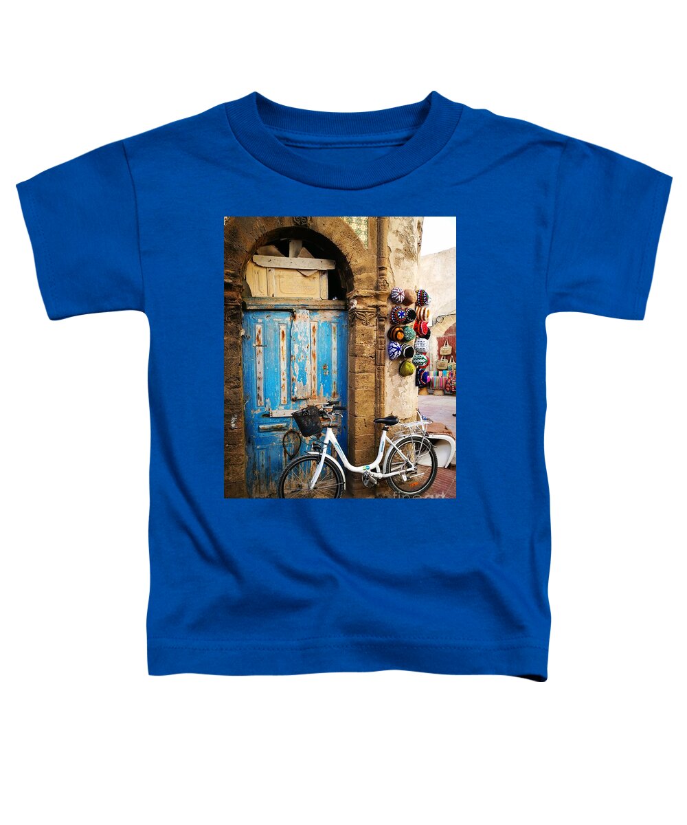 Travel And Leisure Toddler T-Shirt featuring the photograph Essaouira Cycling by Jarek Filipowicz