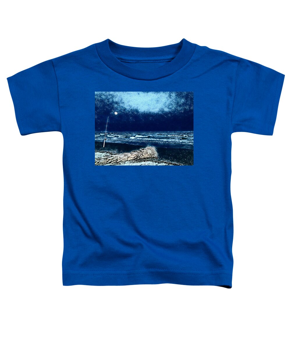 Fishing Toddler T-Shirt featuring the photograph Fishing for the Moon by Sherry Kuhlkin