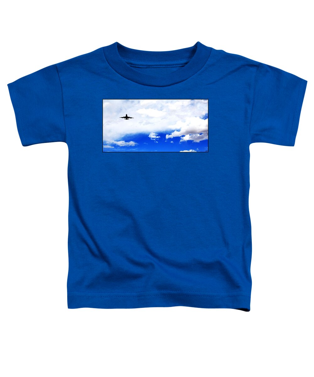 Air Toddler T-Shirt featuring the photograph Flying Alone in blue sky by Chaitanya Panchal
