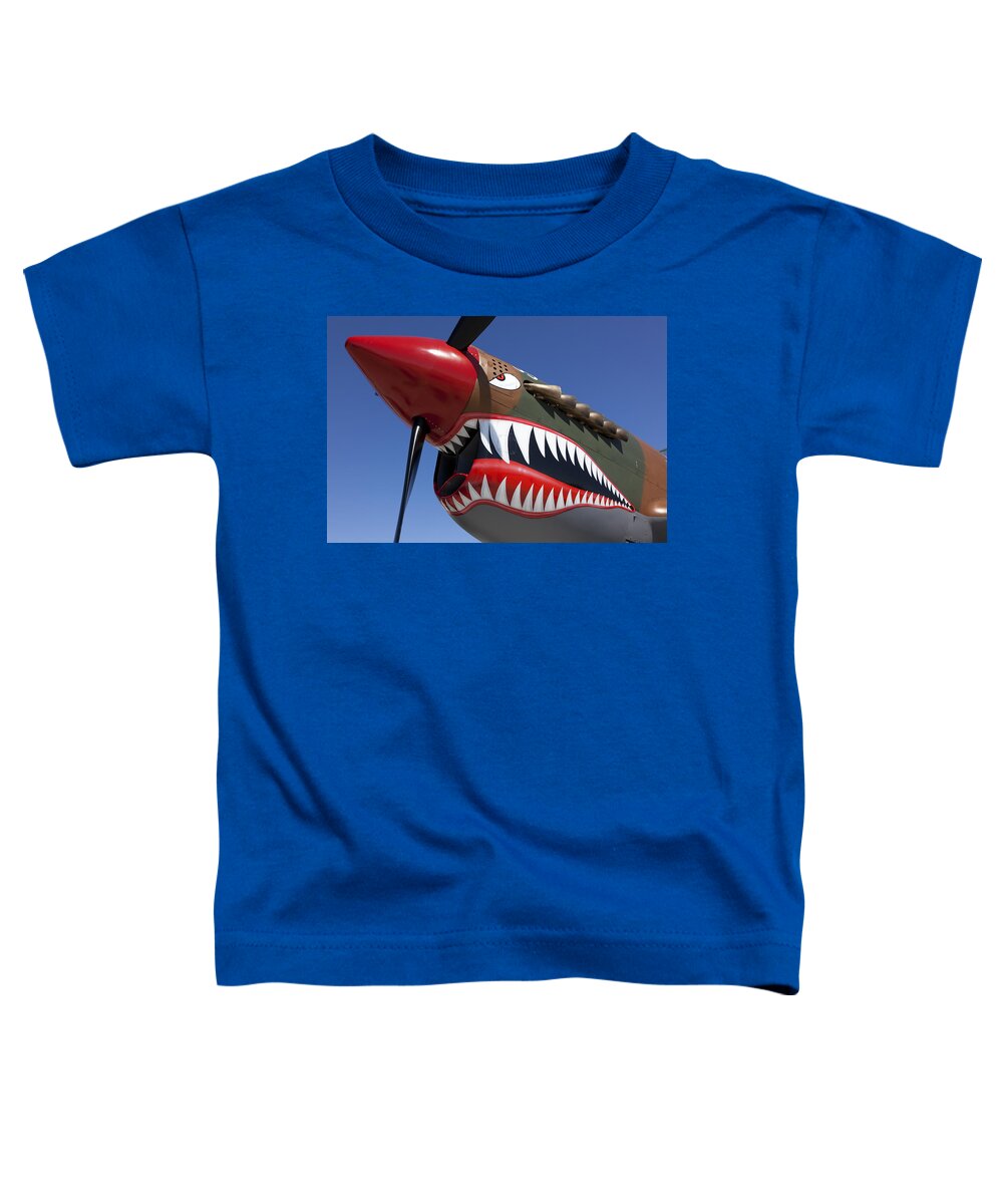 P-40 Toddler T-Shirt featuring the photograph Flying tiger plane by Garry Gay