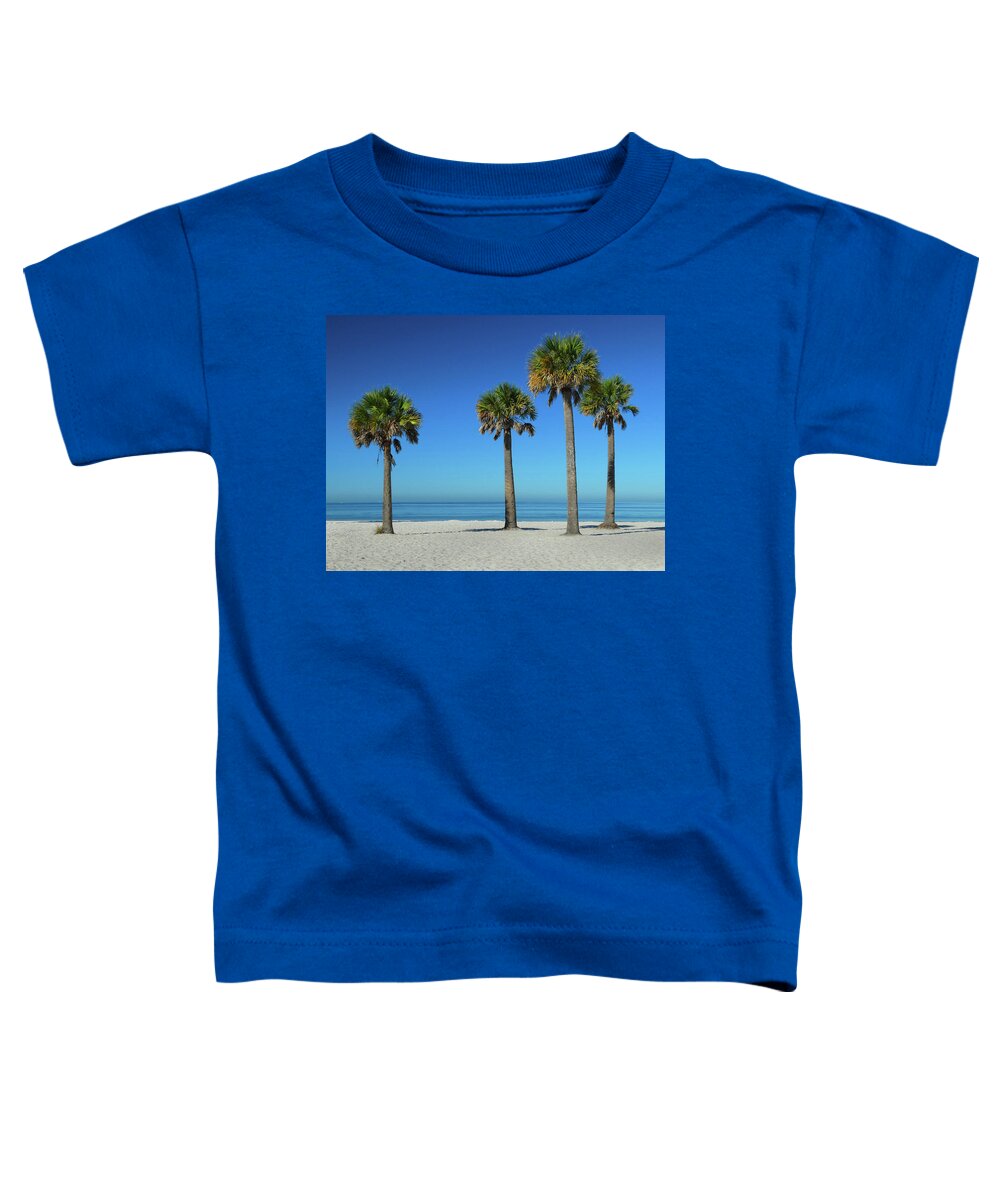 Fred Howard Beach Toddler T-Shirt featuring the photograph Four Palms in the Morning Light by David T Wilkinson