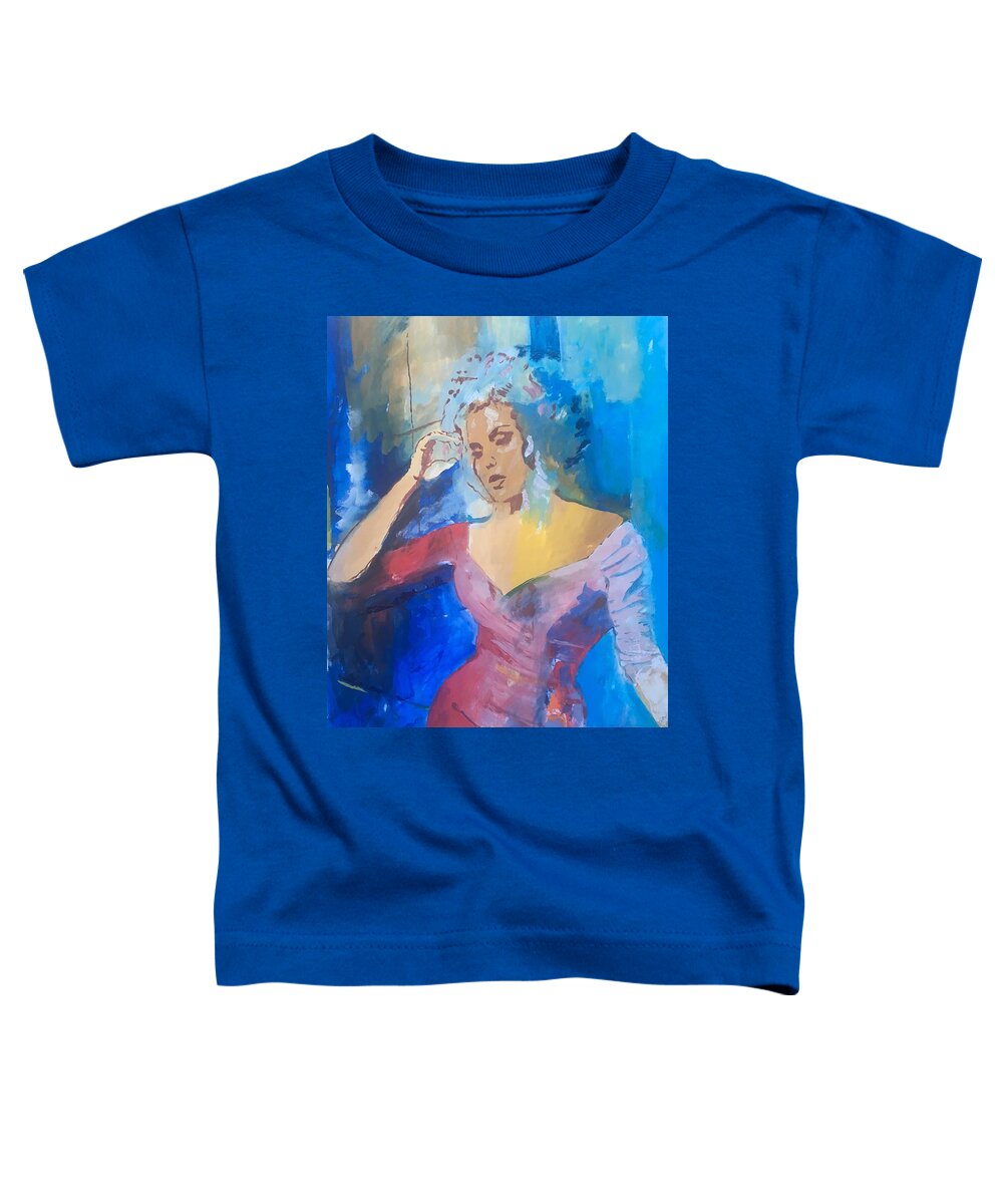 Woman Toddler T-Shirt featuring the painting Frances by Grus Lindgren