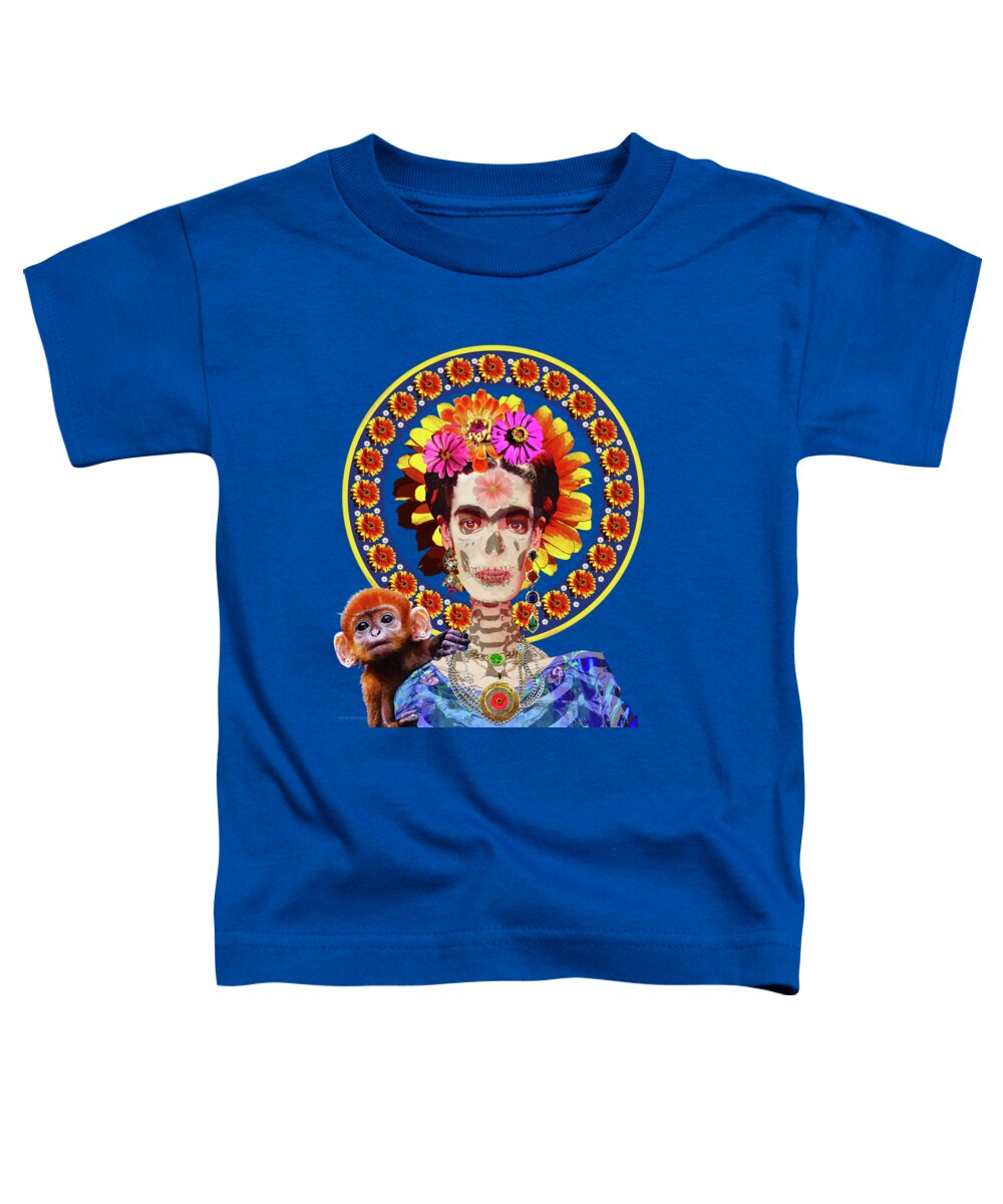 Frida Toddler T-Shirt featuring the digital art Frida de Muertos by Susan Vineyard