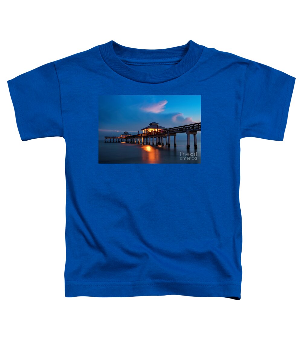 Florida Toddler T-Shirt featuring the photograph Ft Myers Pier Twilight by Brian Jannsen