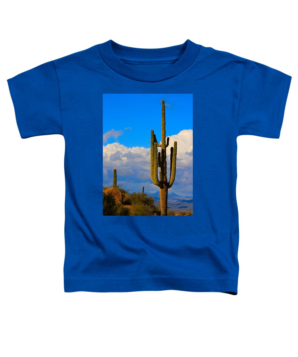 Saguaro Toddler T-Shirt featuring the photograph Giant Saguaro in the Southwest Desert by James BO Insogna