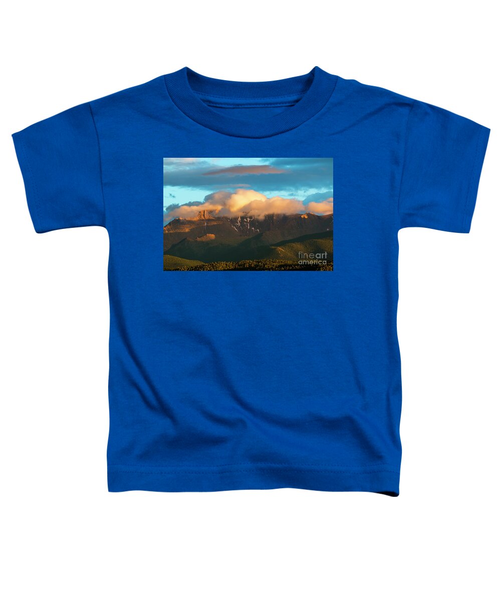 Pikes Peak Toddler T-Shirt featuring the photograph Glorious sunset on Pikes Peak by Steven Krull