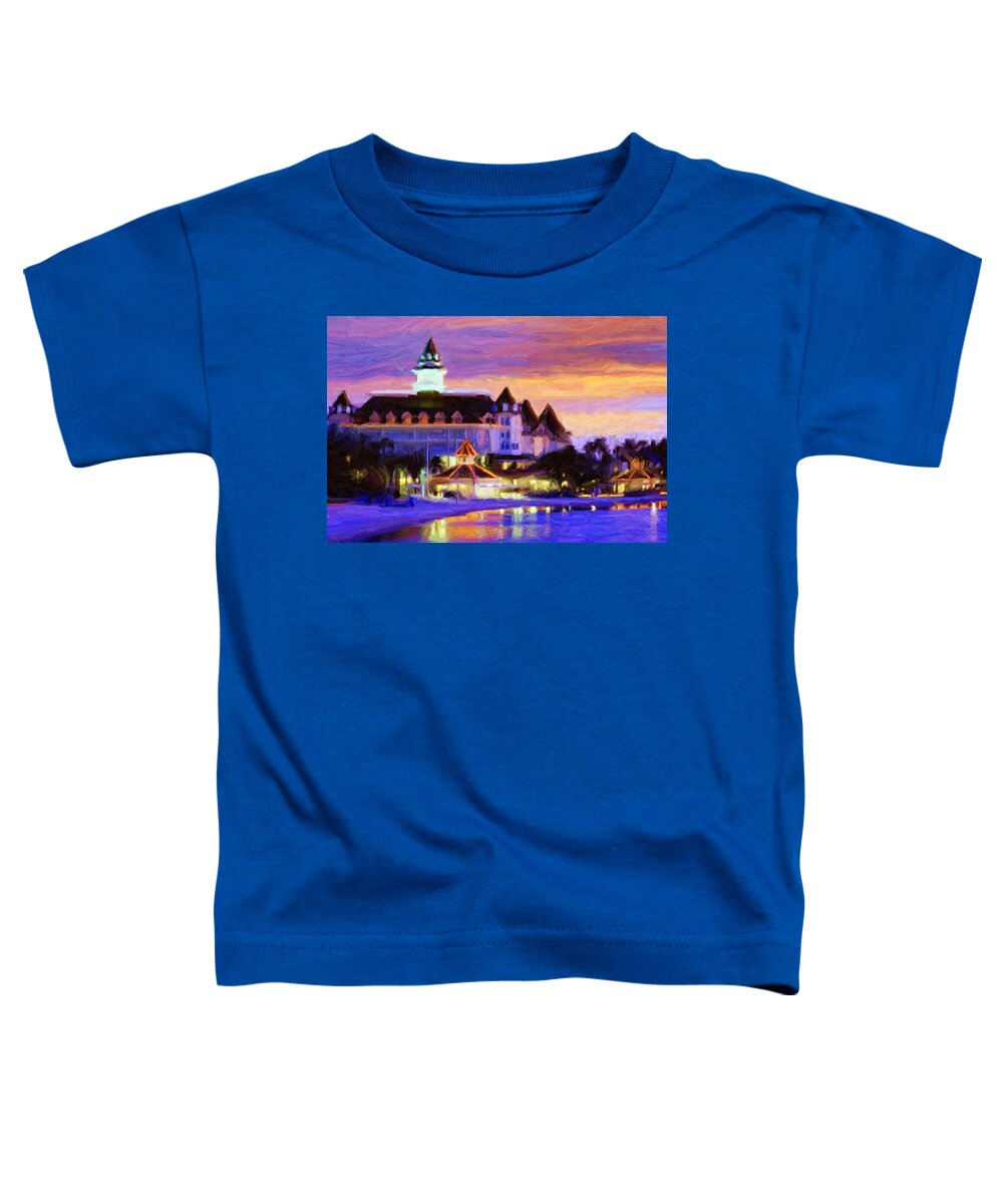 Hotel Toddler T-Shirt featuring the digital art Grand Floridian by Caito Junqueira